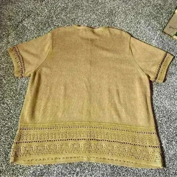 Vintage Alfred Dunner button front cardigan W beaded,  Girafe design Sz 2X - Picture 10 of 10